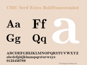 CMU Serif Extra BoldNonextended Version 0.6.0 Font Sample