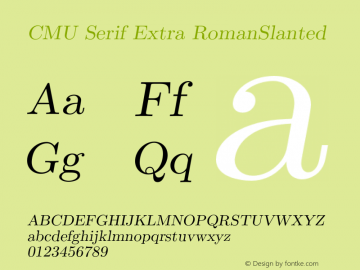 CMU Serif Extra RomanSlanted Version 0.7.0图片样张