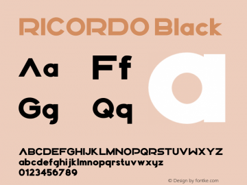 RICORDO Black Version 1.000;hotconv 1.0.109;makeotfexe 2.5.65596图片样张