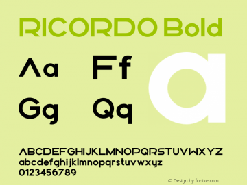 RICORDO Bold Version 1.000;hotconv 1.0.109;makeotfexe 2.5.65596图片样张