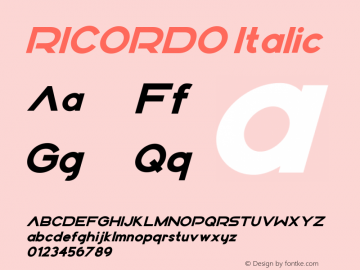 RICORDO ExtraBold Italic Version 1.000图片样张