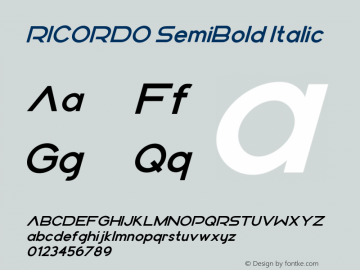 RICORDO SemiBold Italic Version 1.000图片样张
