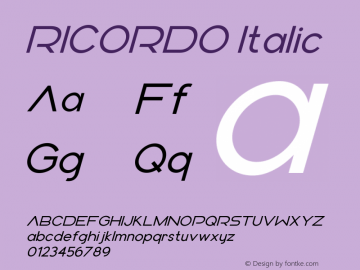 RICORDO Regular Italic Version 1.000图片样张