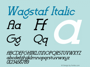 Wagstaf Italic Version 1.00;December 4, 2021;FontCreator 13.0.0.2680 64-bit图片样张