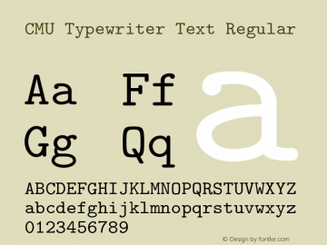 CMU Typewriter Text Regular Version 0.3.2 Font Sample