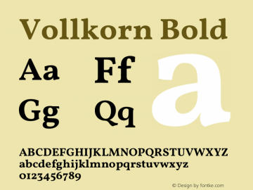 Vollkorn Bold Version 5.001图片样张