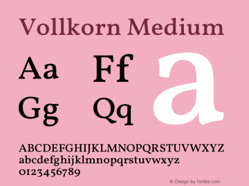 Vollkorn Medium Version 5.001图片样张