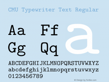 CMU Typewriter Text Regular Version 0.4.1 Font Sample