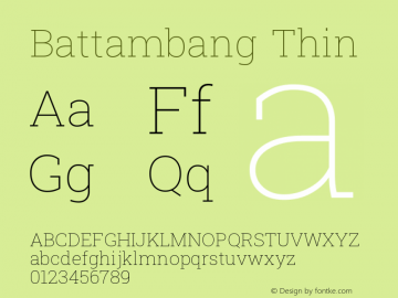 Battambang Thin Version 8.002; ttfautohint (v1.8.3)图片样张