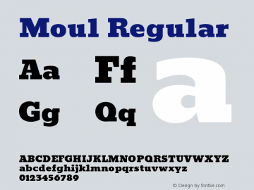 Moul Regular Version 8.002; ttfautohint (v1.8.3)图片样张