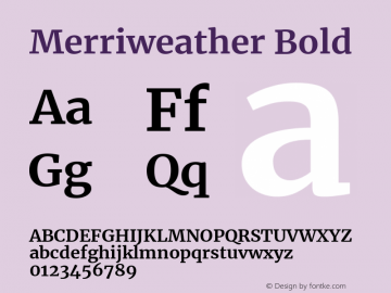 Merriweather Bold Version 2.002图片样张