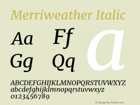 Merriweather Italic Version 2.002图片样张