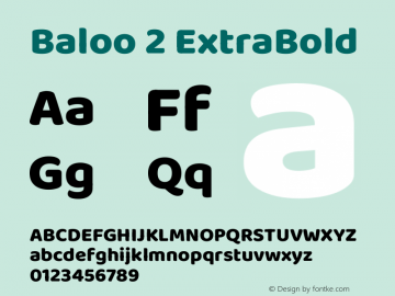 Baloo 2 ExtraBold Version 1.700图片样张