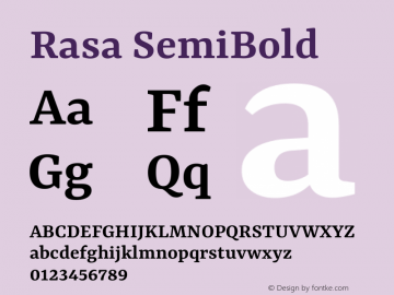 Rasa SemiBold Version 2.004图片样张