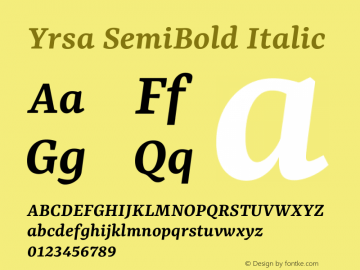 Yrsa SemiBold Italic Version 2.004图片样张