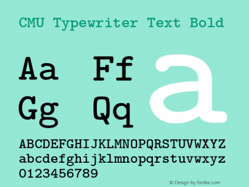 CMU Typewriter Text Bold Version 0.4.3 Font Sample