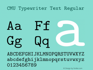 CMU Typewriter Text Regular Version 0.5.0 Font Sample