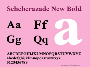 Scheherazade New Bold Version 3.200图片样张