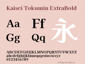 Kaisei Tokumin ExtraBold Version 5.003图片样张