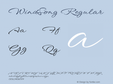 WindSong Regular Version 1.010; ttfautohint (v1.8.3)图片样张