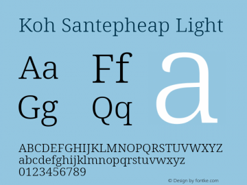 Koh Santepheap Light Version 2.002; ttfautohint (v1.8.3)图片样张