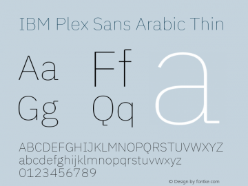 IBM Plex Sans Arabic Thin Version 1.1图片样张