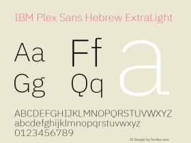 IBM Plex Sans Hebrew ExtraLight Version 1.2图片样张