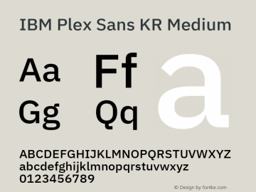 IBM Plex Sans KR Medium Version 1.001图片样张