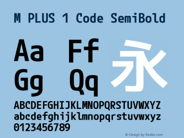 M PLUS 1 Code SemiBold Version 1.005图片样张