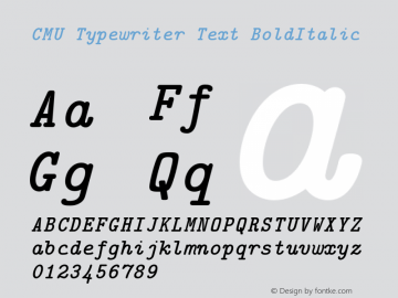 CMU Typewriter Text BoldItalic Version 0.6.2图片样张