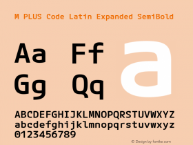 M PLUS Code Latin Expanded SemiBold Version 1.005; ttfautohint (v1.8.3)图片样张