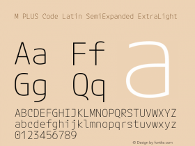 M PLUS Code Latin SemiExpanded ExtraLight Version 1.005; ttfautohint (v1.8.3)图片样张