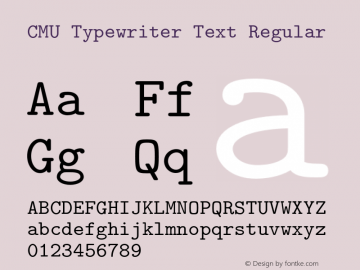 CMU Typewriter Text Regular Version 0.6.2 Font Sample