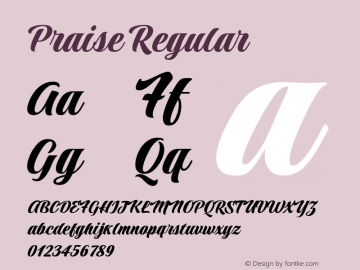 Praise Regular Version 1.100; ttfautohint (v1.8.3)图片样张