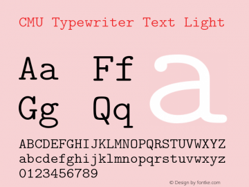 CMU Typewriter Text Light Version 0.6.3图片样张