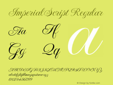 Imperial Script Regular Version 1.010; ttfautohint (v1.8.3)图片样张