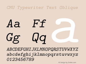 CMU Typewriter Text Oblique Version 0.6.3图片样张