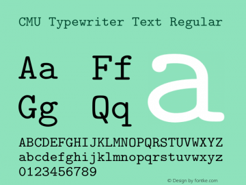 CMU Typewriter Text Regular Version 0.6.3a图片样张