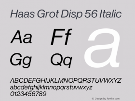 Neue Haas Grotesk Display 56 Italic Version 1.001 2011 | wf-rip DC20181025图片样张