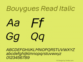 Bouygues Read Italic Version 1.0图片样张