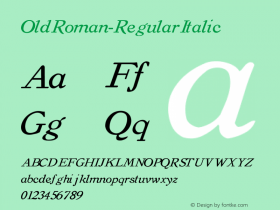 ☞Old Roman Regular Italic 001.000;com.myfonts.madirishman.old-roman.regular-italic.wfkit2.LNr图片样张