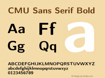 CMU Sans Serif Bold Version 0.2.1 Font Sample