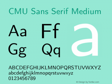 CMU Sans Serif Medium Version 0.2.2 Font Sample