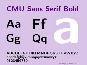 CMU Sans Serif Bold Version 0.2.2 Font Sample
