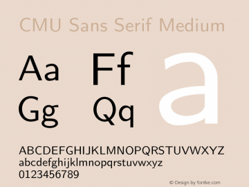 CMU Sans Serif Medium Version 0.3.0 Font Sample