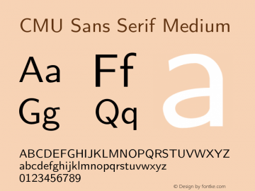 CMU Sans Serif Medium Version 0.3.1 Font Sample