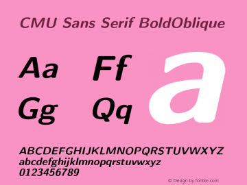 CMU Sans Serif BoldOblique Version 0.3.1 Font Sample