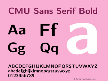 CMU Sans Serif Bold Version 0.3.1 Font Sample