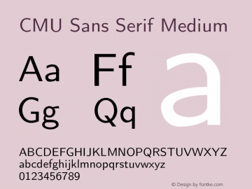 CMU Sans Serif Medium Version 0.3.2 Font Sample