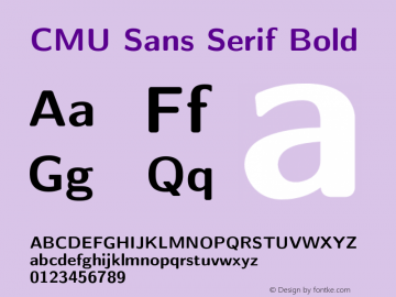 CMU Sans Serif Bold Version 0.4.0 Font Sample